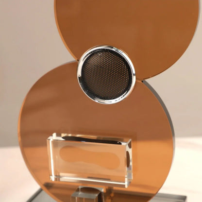 DecorBites™ Crystal Guitar Sculpture Brown Glass Figurine for Home Decor