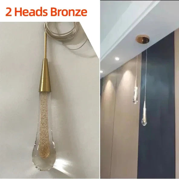 Post-Modern Crystal Teardrop Glass Pendant Light