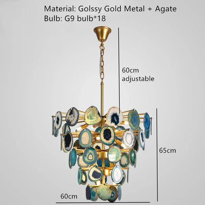 ديكوربايتس™ مصباح حائط LED من العقيق، تركيب سطحي معدني ذهبي، لمبة E14 G4
