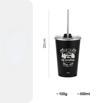 DecorBites™ Bubble Tea Party Cup Set with Lid and Straw, Reusable Sippy Drinkware