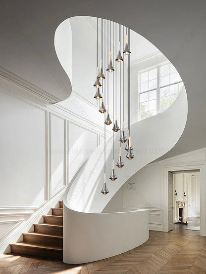 Lámpara de araña contemporánea DecorBites™ con diseño de cuerno: Iluminación colgante de techo para restaurantes y salas de estar