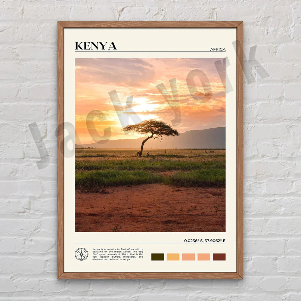 مجموعة ملصقات ديكوربايتس™ للمناظر الطبيعية الأفريقية