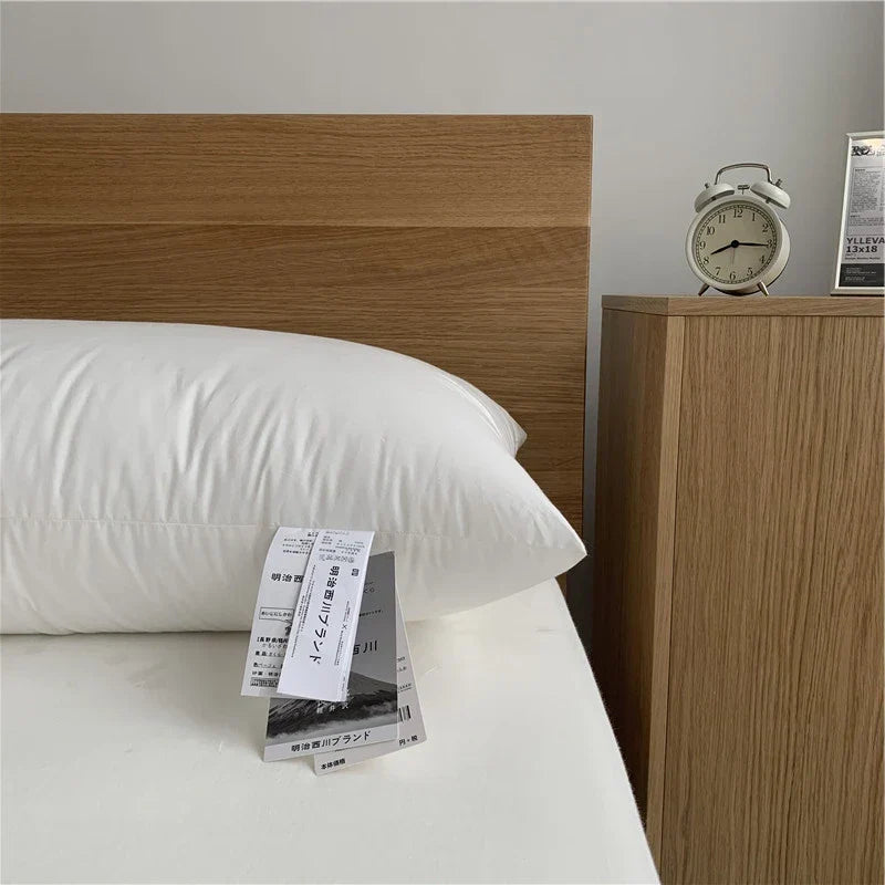 DecorBites™ 100% Cotton Rectangle Neck Pillow - Hotel & Home Solid Color