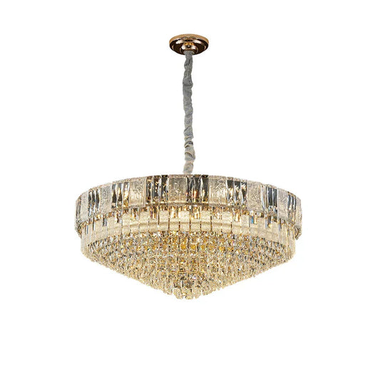 DecorBites™ K9 Crystal Gold Chandelier Lighting for Living Room