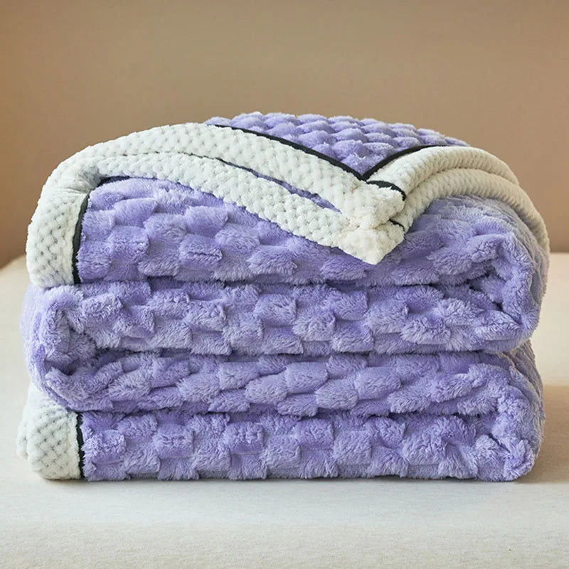 Manta de terciopelo tafetán DecorBites™ Cozy: edredón suave, afelpado, esponjoso y cálido para el dormitorio