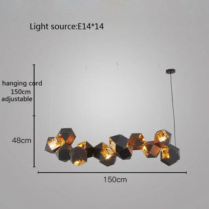 Lámpara colgante LED cúbica DecorBites™: Lámpara colgante Art Déco para un estilo versátil