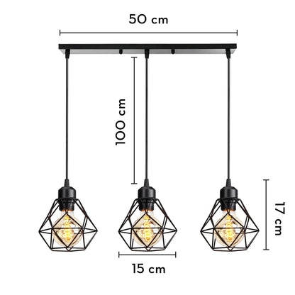 DecorBites™ Industrial Wood Pendant Chandelier for Dinning Living Room Kitchen LED Fixture