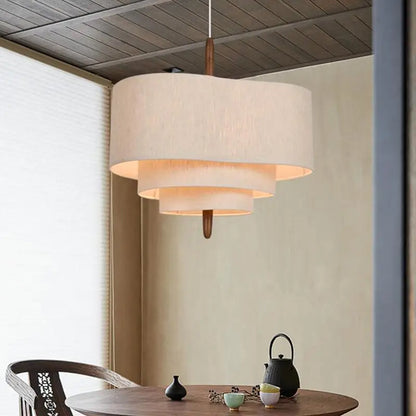 DecorBites™ Japanese Wabi Sabi Fabric Pendant Lamp for Living Room Kitchen Dining Table