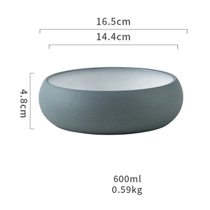 DecorBites™ Japanese Ceramic Round Bowl - Restaurant Tableware and Household Snack Fruit Dessert Bowl