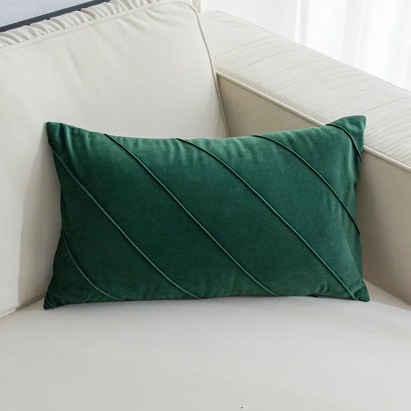 DecorBites™ Hand Pleat Embroidered Cushions 30x50/45x45cm Beige Pink Nordic Style Pillowcase