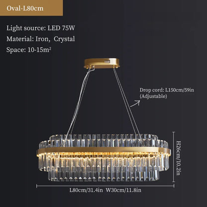 DecorBites™ Crystal Hanging Lamp for Luxurious Living Room Decor