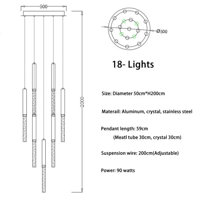 DecorBites™ Crystal Loft Chandelier: Modern Nordic Art Deco Gold LED Lighting for Living Room