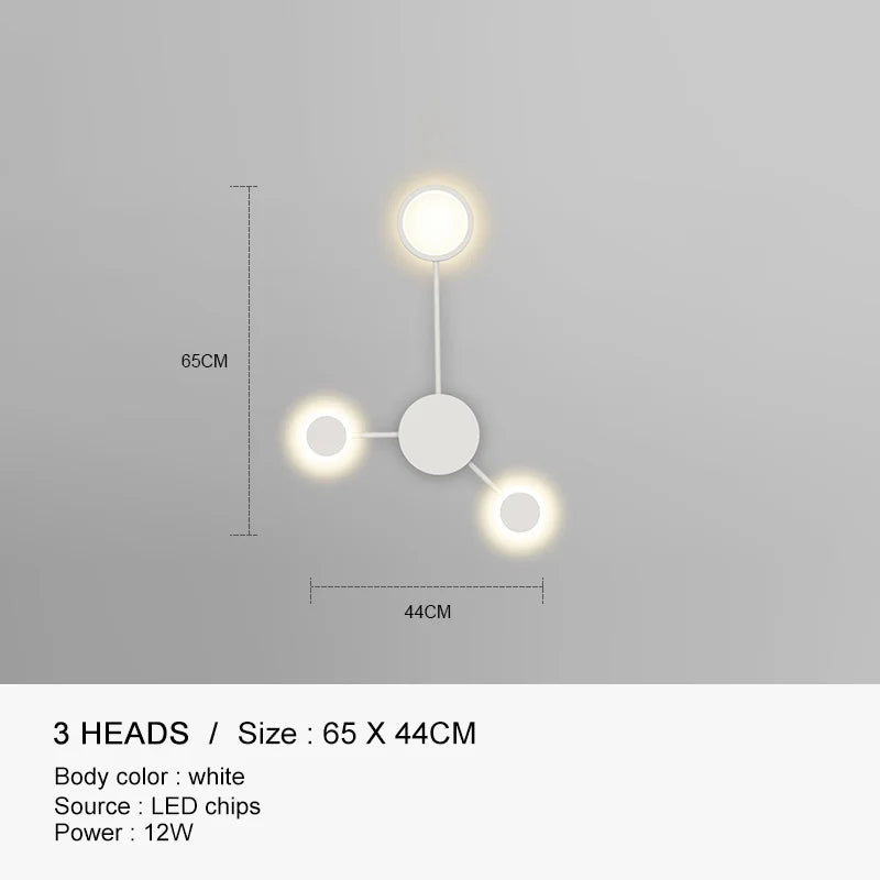 DecorBites™ مصباح حائط LED أسود ذهبي مناسب للاستخدام الداخلي في غرف النوم والمعيشة والسلالم والبار