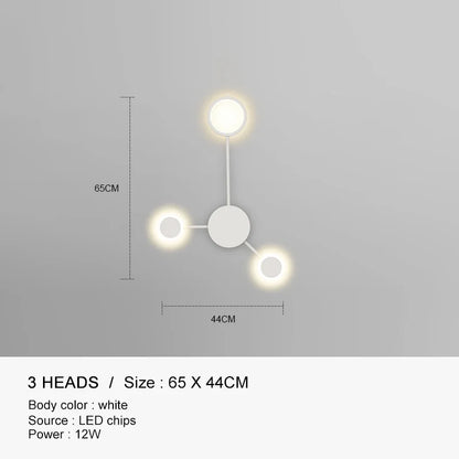 DecorBites™ مصباح حائط LED أسود ذهبي مناسب للاستخدام الداخلي في غرف النوم والمعيشة والسلالم والبار