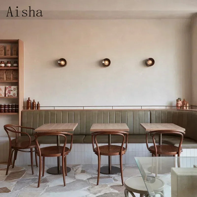 DecorBites™ مصباح حائط معدني من طراز Bauhaus باللونين الأسود والأبيض، مقاس 15 سم/18 سم، مناسب لغرفة المعيشة المنزلية وإضاءة LED