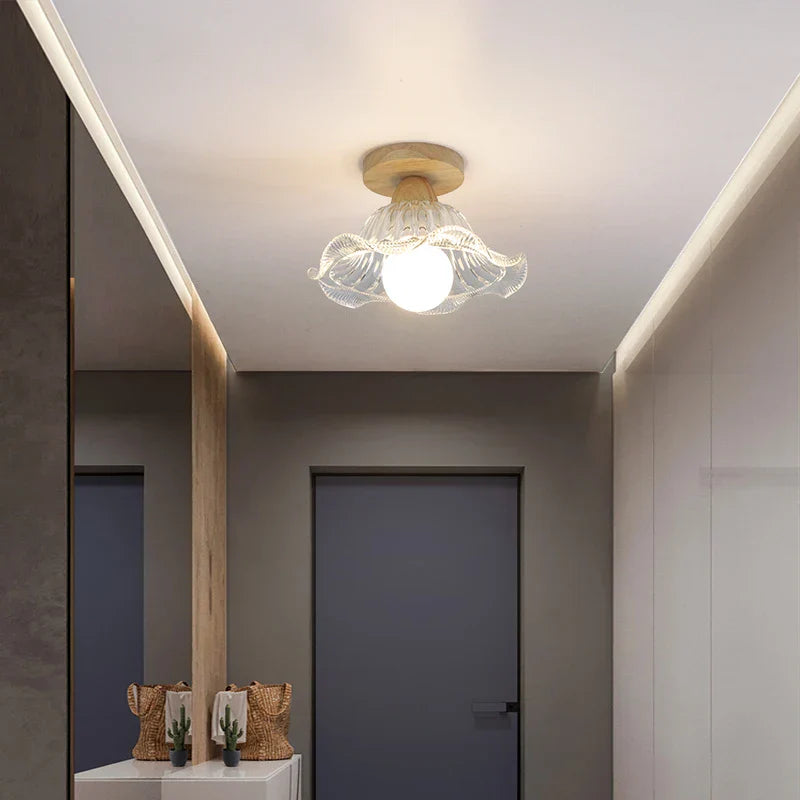 DecorBites™ LED Ceiling Lamp Modern Style Wood Glass Luminaria