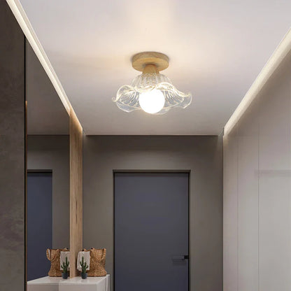 DecorBites™ LED Ceiling Lamp Modern Style Wood Glass Luminaria