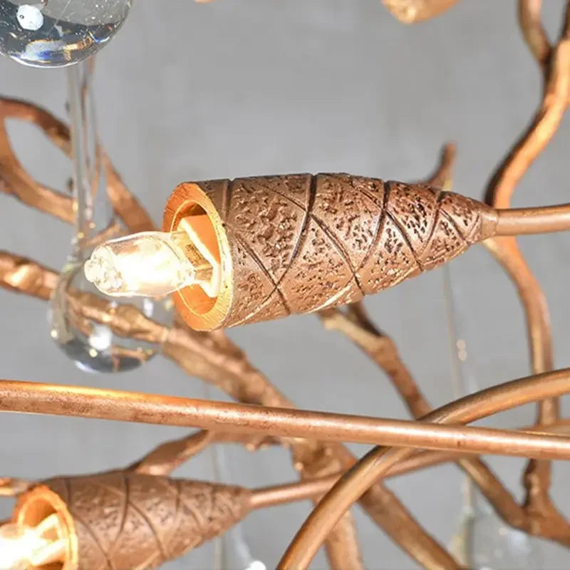 Lámpara de Suspensión de Cobre de Lujo de Araña de Cristal de Rama LED™ Decorbites