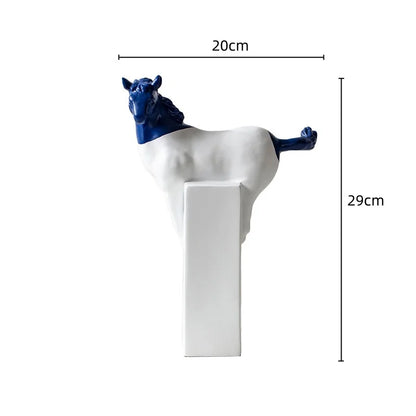 DecorBites™ Horse Statue Resin Abstract Ornament Half-length Animal Sculpture Home Decor Figurine