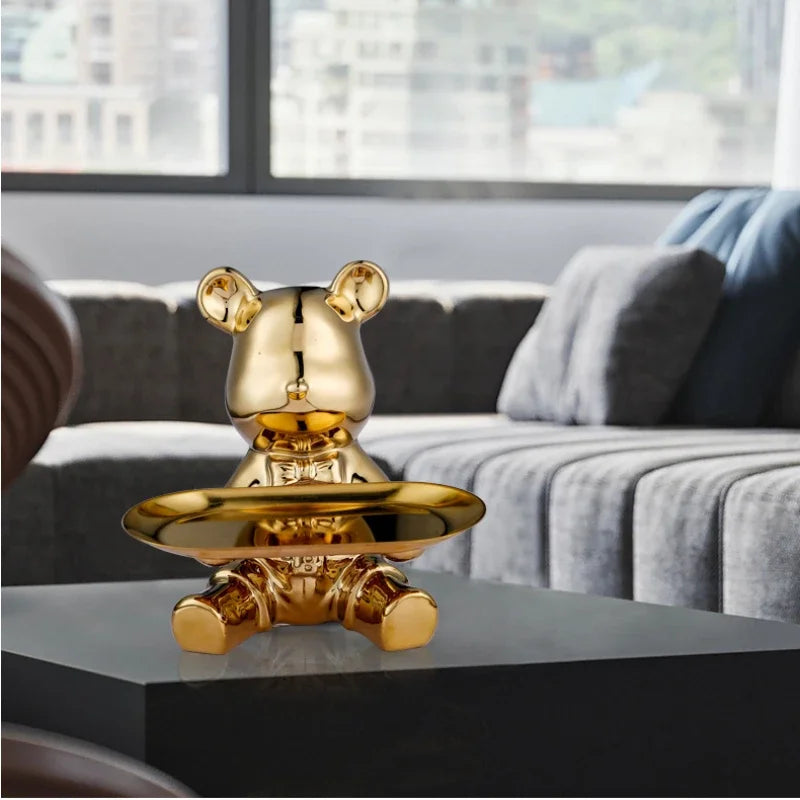 Conjunto de figuritas de osito de lujo Decorbites™ para decoración de aparador de TV y aparador de vinos