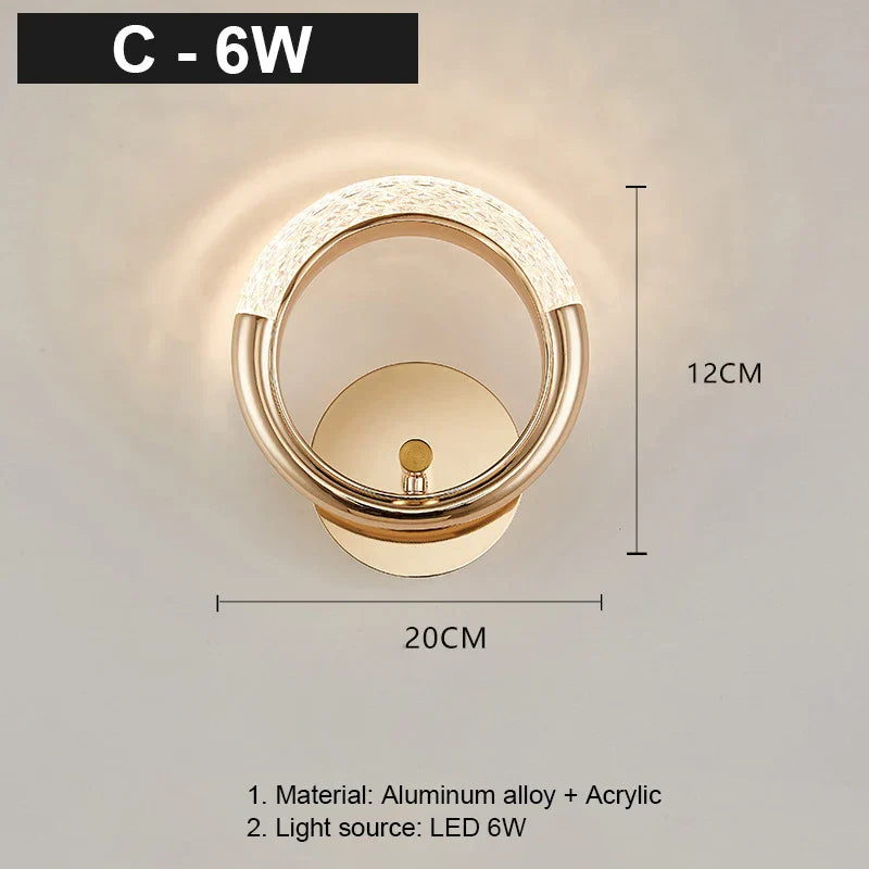 Lámpara de pared LED de cristal DecorBites™: Apliques nórdicos modernos para la decoración de la sala de estar o el dormitorio.