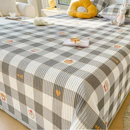 DecorBites™ Cartoon Small Fresh Washed Cotton Bed Sheets Bedspread