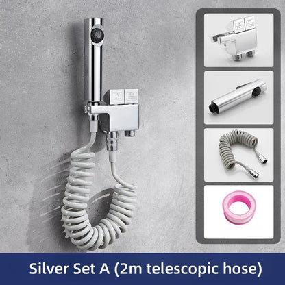 مجموعة مسدس رش بيديه نحاسي من DecorBites™ لتنظيف الحمام الصحي