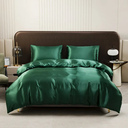 DecorBites™ Ice Rayon Duvet Cover and Pillowcase Set: Smooth Comfort in Single & Double Sizes