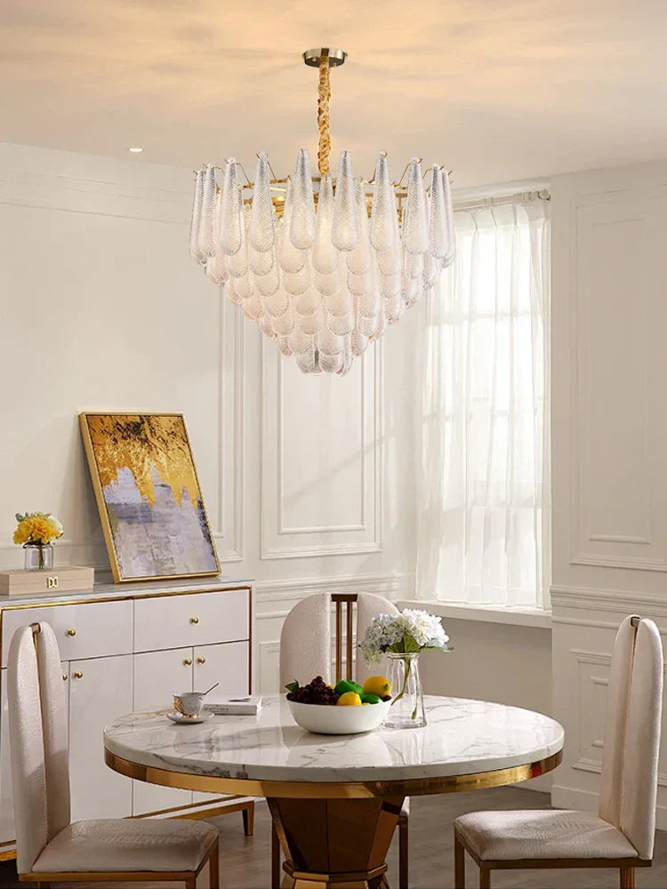 Lámpara colgante de vidrio dorado Decorbites™ para mesa de comedor y hotel, lámparas de techo modernas para vestíbulo