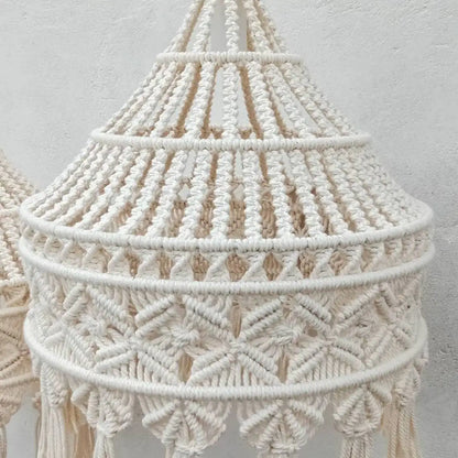 Handmade Macrame Lampshade Hanging Tapestry Room Decoration Woven Cotton Rope Decobites 40CM