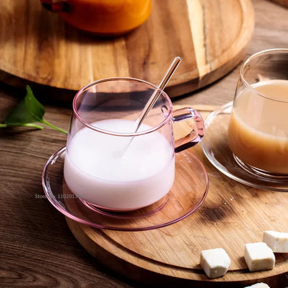 كوب قهوة زجاجي DecorBites™ سعة 350 مل، كوب عصير شاي، مقاوم للحرارة، متين، مصنوع من مادة البورسليكات العالية