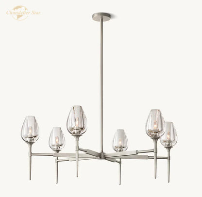 DecorBites™ Crystal Tulip Chandelier Pendant Light Living Room Dining Bedroom Luxury Glass Lighting