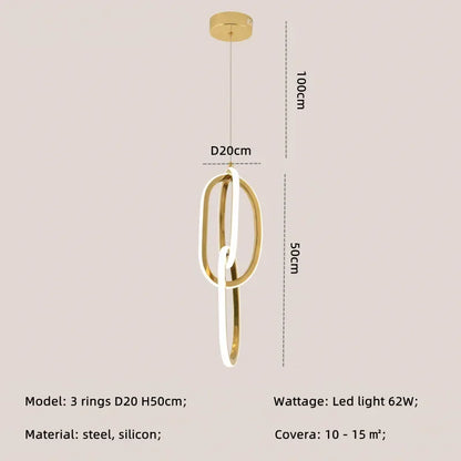 DecorBites™ Gold Steel Pendant Light for Home Decor & Bar, Stylish LED Hanging Lamp