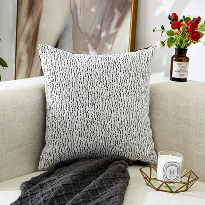 Funda de cojín DecorBites™ de chenilla geométrica: elegante cojín jacquard nórdico para sofá