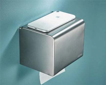 DecorBites™ Grey Bathroom Accessories Set: Paper Holder, Corner Shelf, Towel Rack, Toilet Brush Holder, Towel Holder