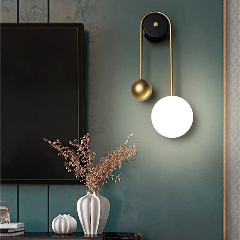 DecorBites™ Golden Ball LED Wall Lamp for Home Decor