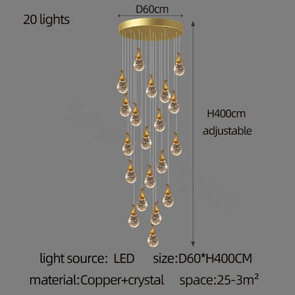 DecorBites™ Gourd Shaped Crystal Chandelier for Living Room & Restaurant