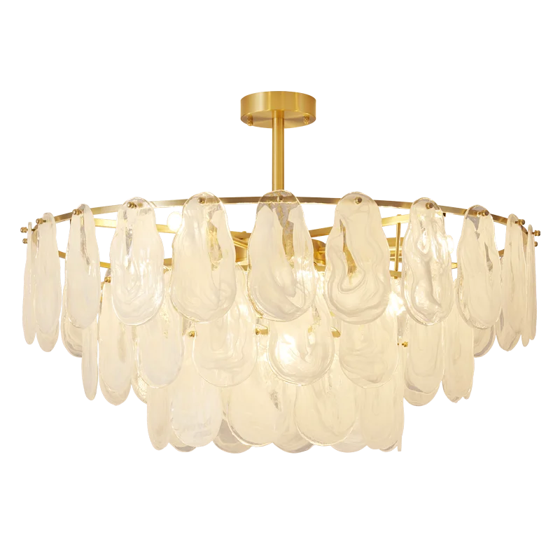 DecorBites™ Crystal Chandelier: Modern Brass Luxury for Living Room & Bedroom