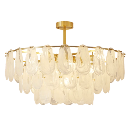 DecorBites™ Crystal Chandelier: Modern Brass Luxury for Living Room & Bedroom