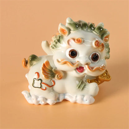 DecorBites™ Chinese Mythology Lion Figurines for Luck, Wealth, and Protection