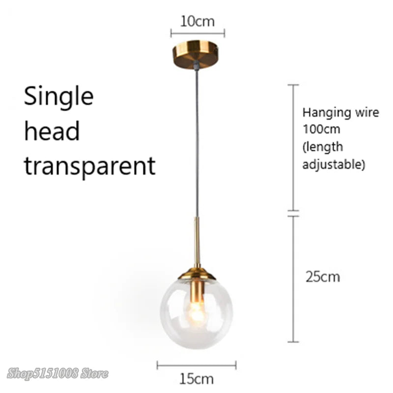 DecorBites™ Glass Pendant Lights: Modern LED Hanging Lamp for Home Lighting Fixtures