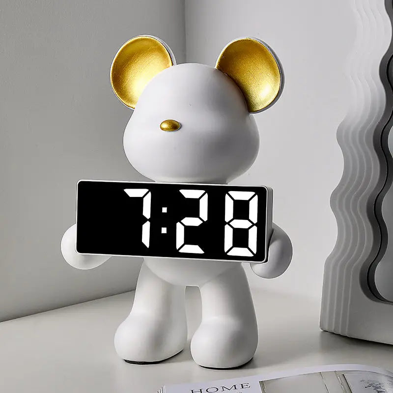 DecorBites™ Elegant Bear Clock Ornament for Home Decor and Living Room Craftmanship