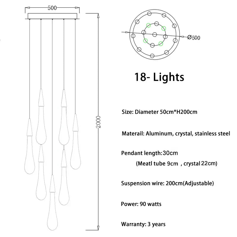 Lámparas colgantes DecorBites™ Crystal Gold para comedor, isla de cocina, candelabro