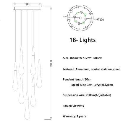 Lámparas colgantes DecorBites™ Crystal Gold para comedor, isla de cocina, candelabro
