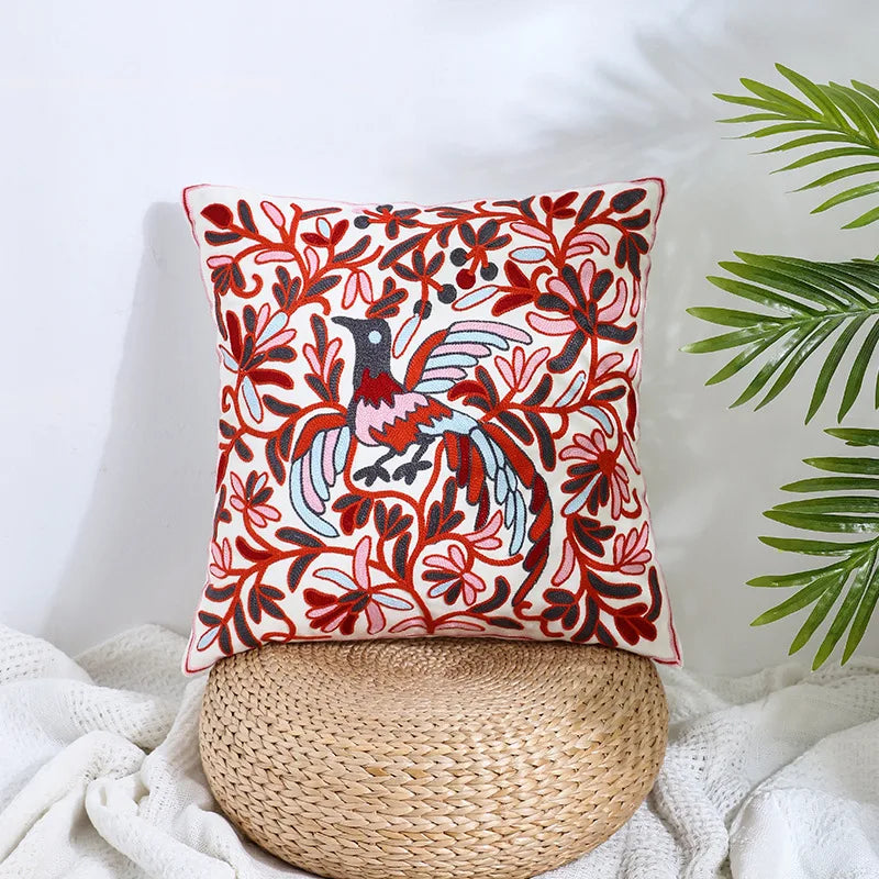 DecorBites™ Boho Farmhouse Floral Square Pillow Cover Set of 2