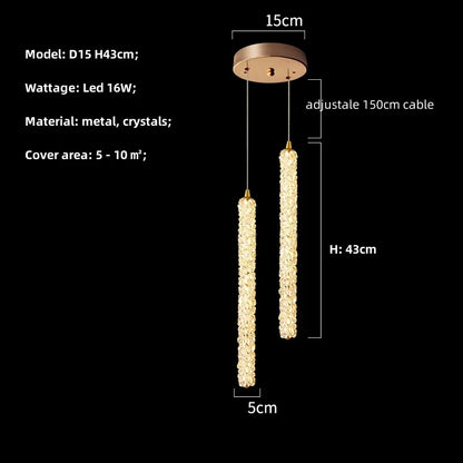 Lámparas colgantes DecorBites™ Crystals: Araña moderna regulable para sala de estar, comedor o dormitorio de lujo.