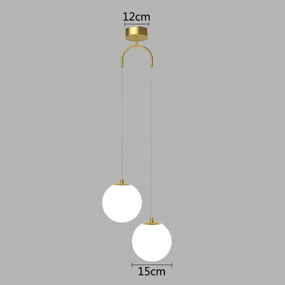 DecorBites™ Gold Glass LED Pendant Chandelier for Dining Room and Bedroom
