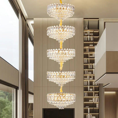 DecorBites™ Crystal Duplex Chandelier: New Light Luxury Post-Modern Hall Lighting for High Living Room
