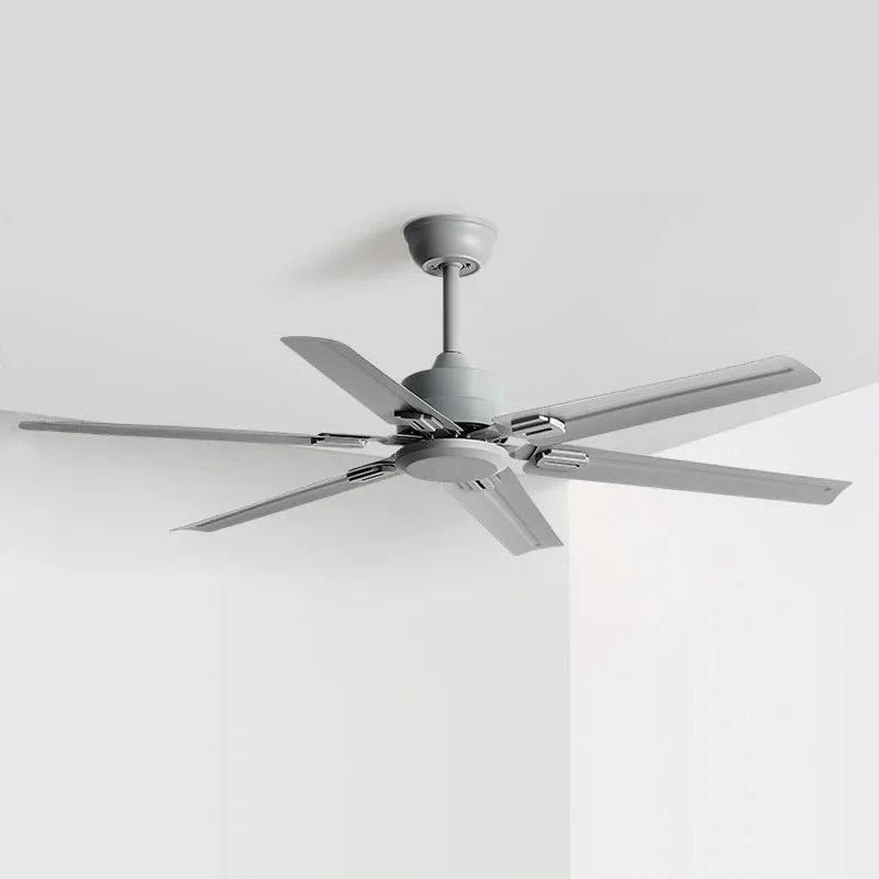 DecorBites™ Large 6-Blade Stainless Steel Ceiling Fan for Living Room, Bedroom, Office