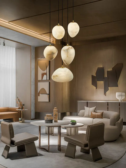 ثريا ديكوربايتس™ الرخامية الهندسية LED لغرفة المعيشة وجزيرة المطبخ